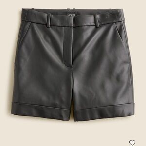 J. Crew Black High Waist Faux Leather Shorts
